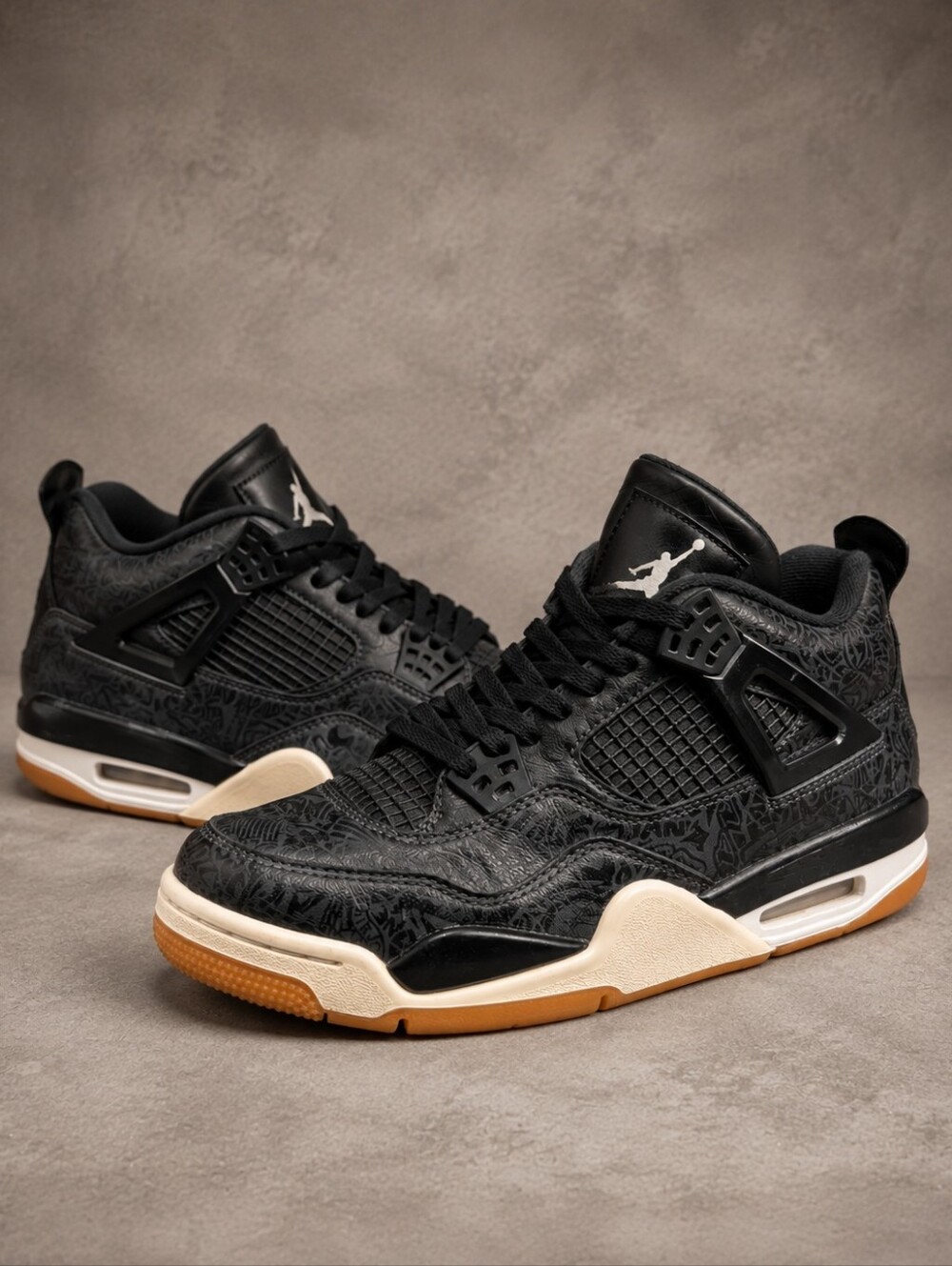 ✨Air Jordan 4 Retro GS Laser Black Gum CI2970-001 Size 6Y Sneakers
